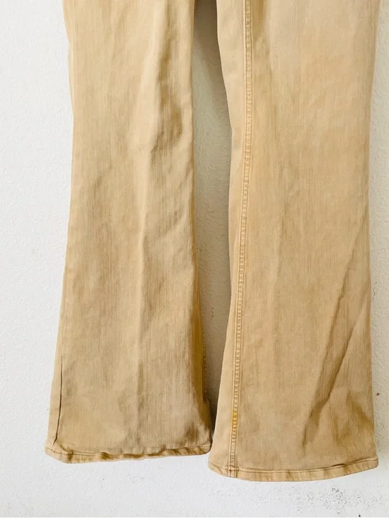 We The Free SMALL Hayde denim short sleeve flare jumpsuit in Pier 17 camel brown - Picture 5 of 8